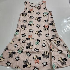 H&M Disney Girls Minnie Mouse & Figaro Printed Cotton Tank Top Dress Size 6x NEW